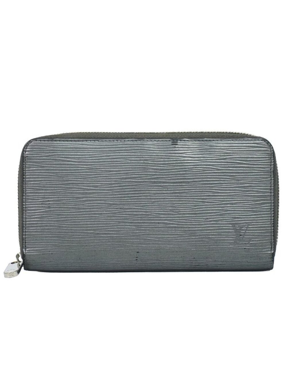 Louis Vuitton LV Zippy Wallet Epi Leather Zip Around Metallic Gray